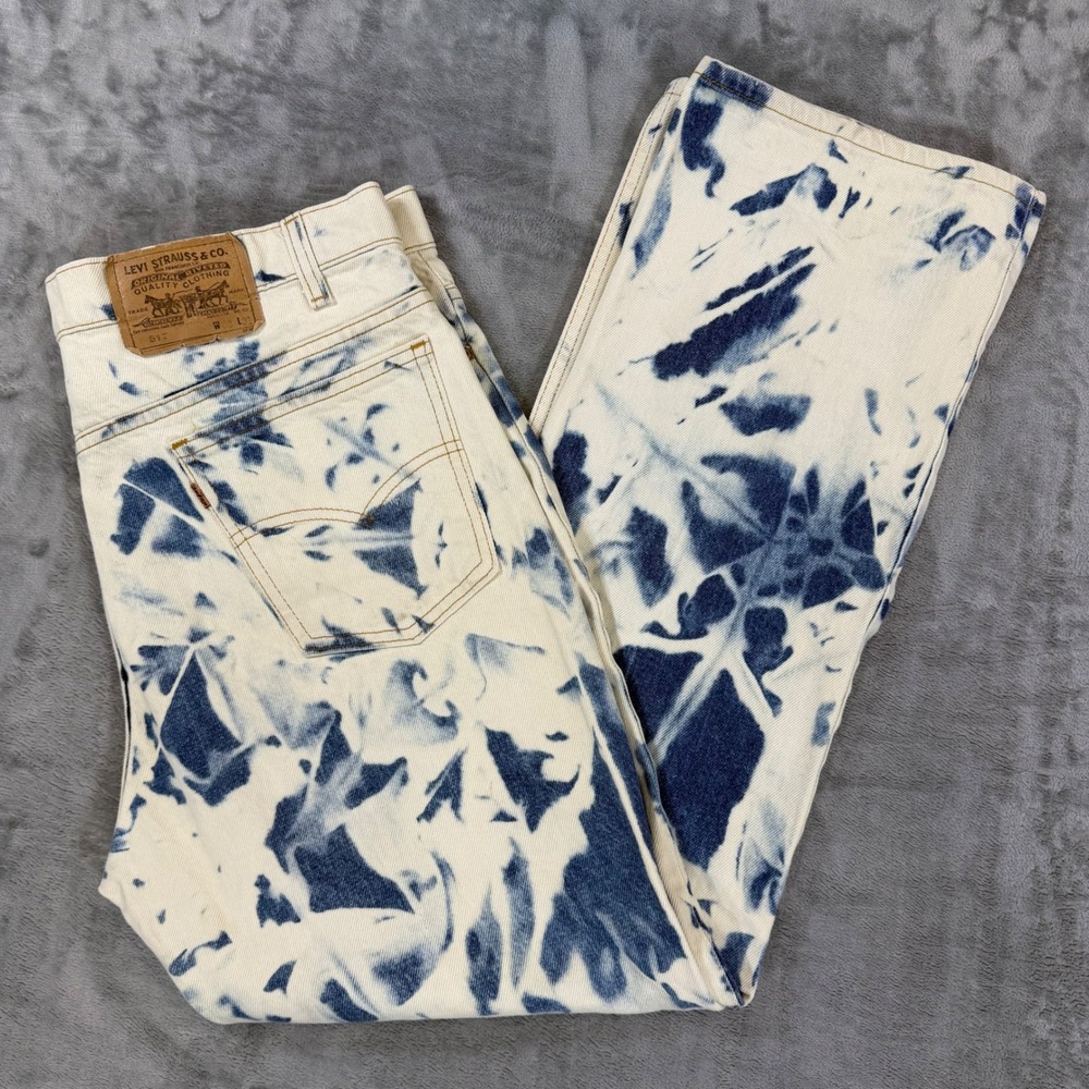Vintage Levi's 517 0217 Orange Tab Jeans Men's 38 x 31 Blue Acid Wash Denim